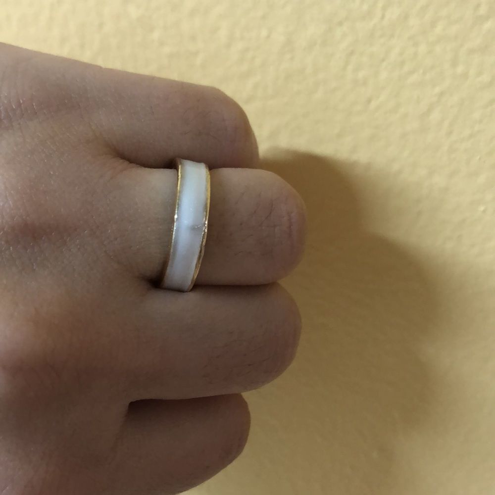 Alloy white creame gold open band